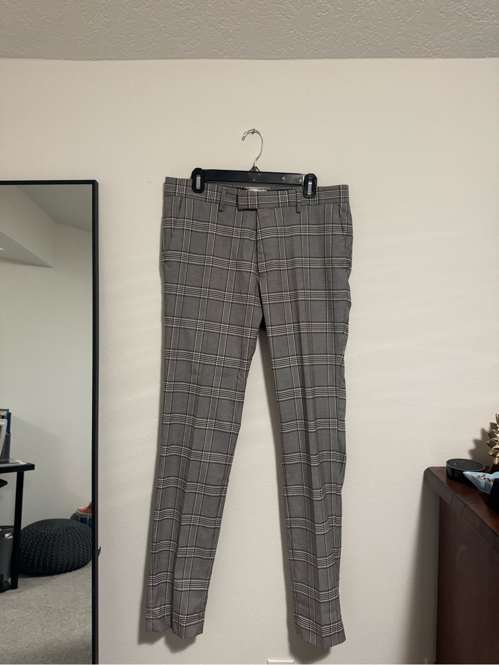 Topman Gray Plaid Dress Pants